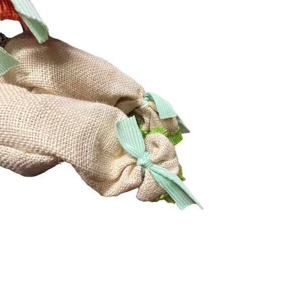 Folk Art Pumpkin Doll Jack O’Lantern Handmade Burlap Wire Gingham Primitive - Picture 4 of 14